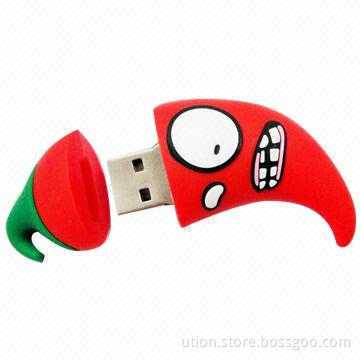 Chilli Design USB Flash Stick with 1 to 32GB Memory Capacity, Free Printing and Package